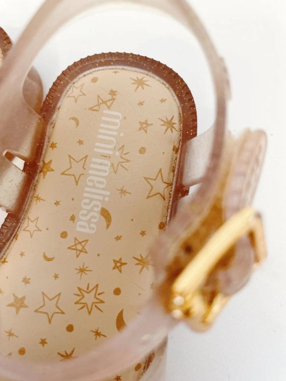 MINI MELISSA Little Girl's Possession II Clear/Gold Rainbow Jelly Sandals 6c